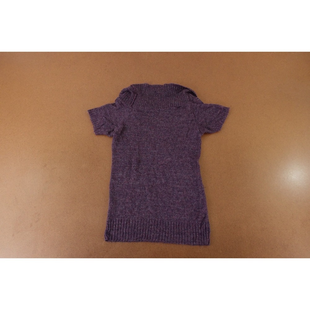 Maurices Women's Size Small Plum Knit Lightweight Short Sleeve Pullover Sweater - Picture 3 of 9